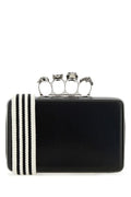 Alexander Mcqueen Man Black Leather The Knuckle Handbag