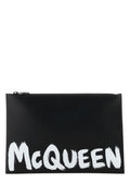 Alexander Mcqueen Man Black Leather Clutch