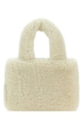 Amina Muaddi Woman Ivory Shearling Amini Giuly Handbag