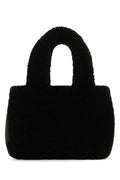 Amina Muaddi Woman Black Shearling Amini Giuly Handbag