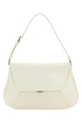 Amina Muaddi Woman Black Leather Ami Shoulder Bag