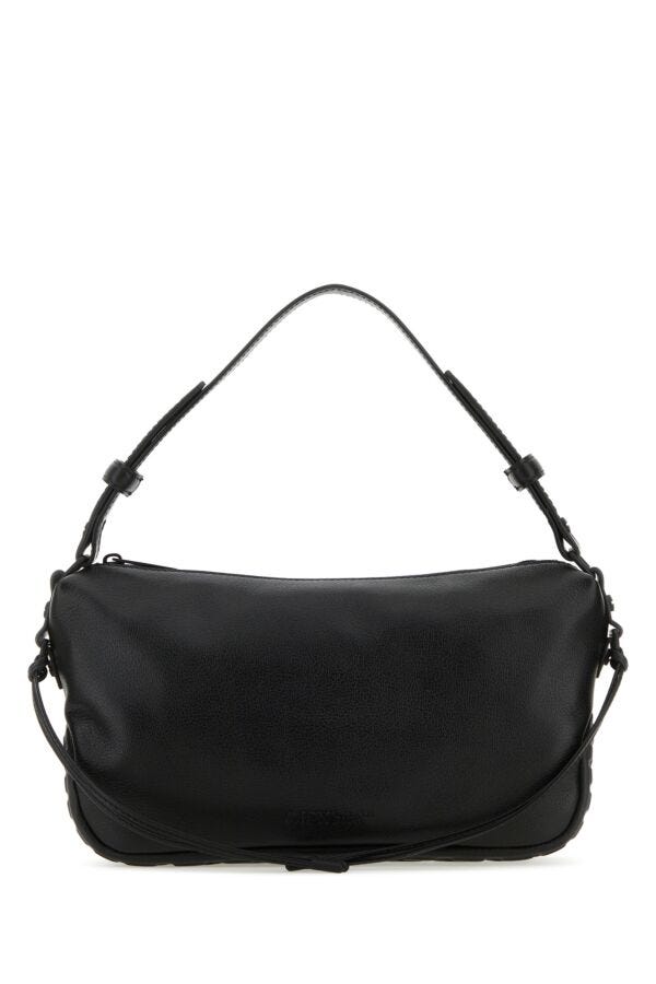 Off White Man Black Leather Biker Tire Shoulder Bag