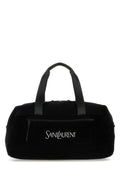 Saint Laurent Man Black Jacquard Duffle Travel Bag