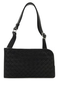 Bottega Veneta Man Black Leather Belt Bag