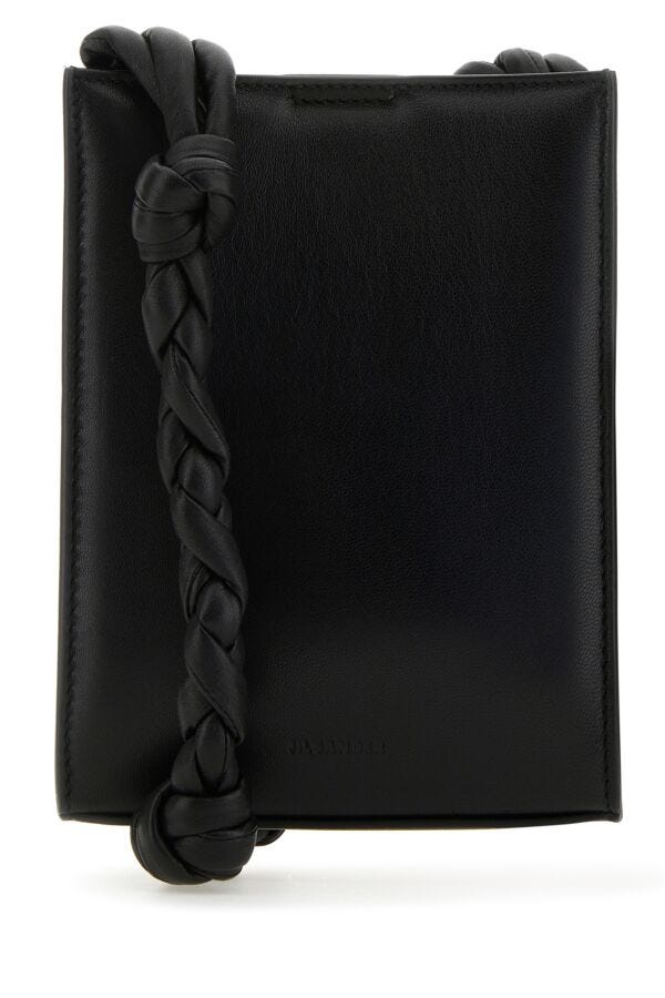 Jil Sander Woman Black Leather Tangle Shoulder Bag