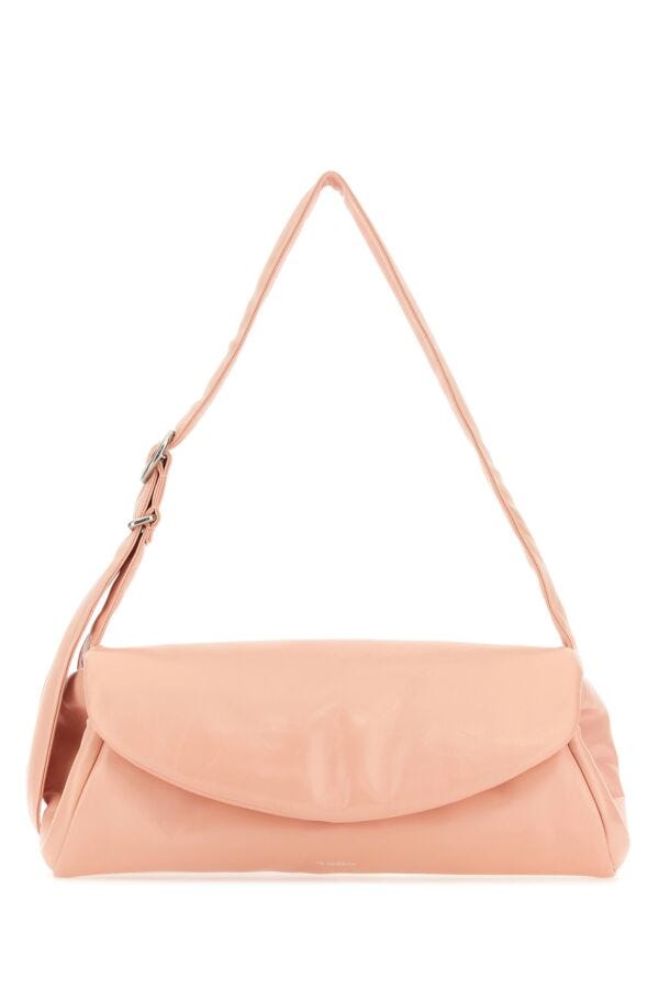 Jil Sander Woman Pink Leather Cannolo Grande Shoulder Bag