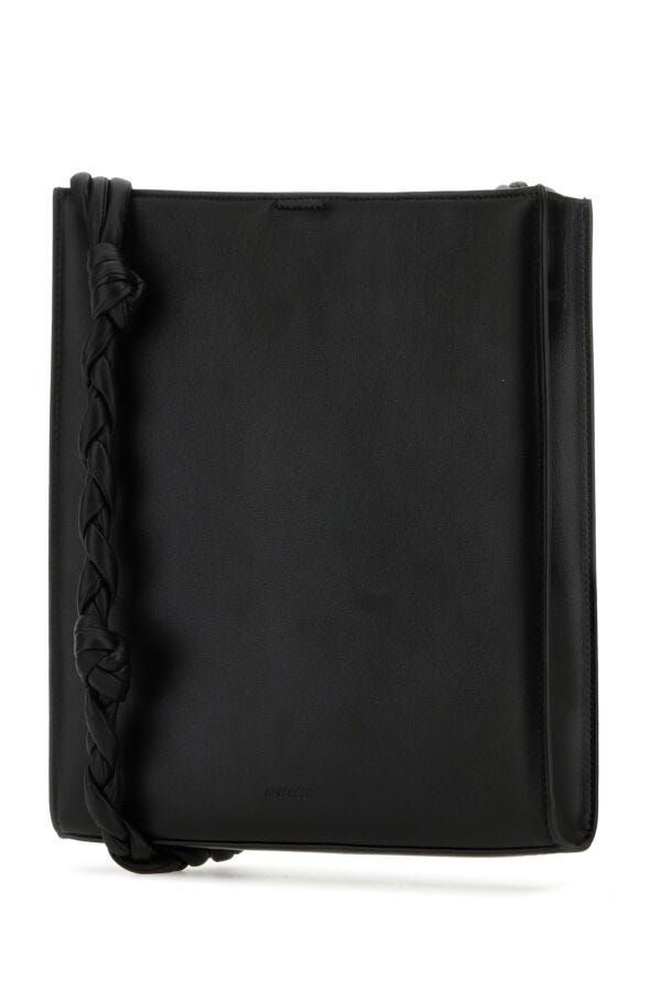 Jil Sander Woman Black Leather Medium Tangle Shoulder Bag