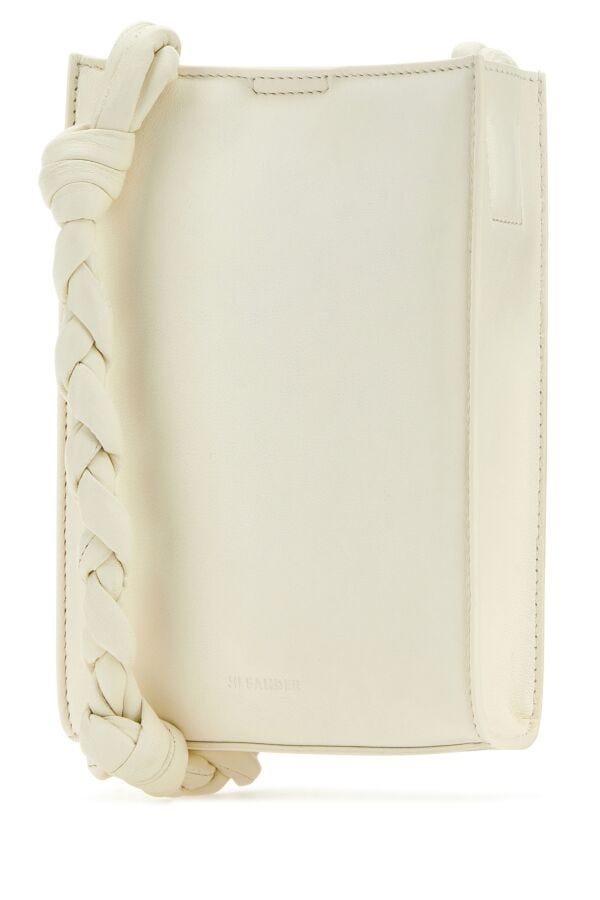 Jil Sander Woman Ivory Leather Tangle Shoulder Bag