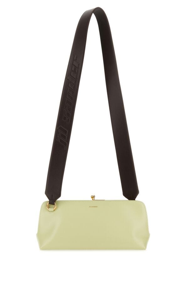 Jil Sander Woman Pastel Green Leather Small Goji Shoulder Bag