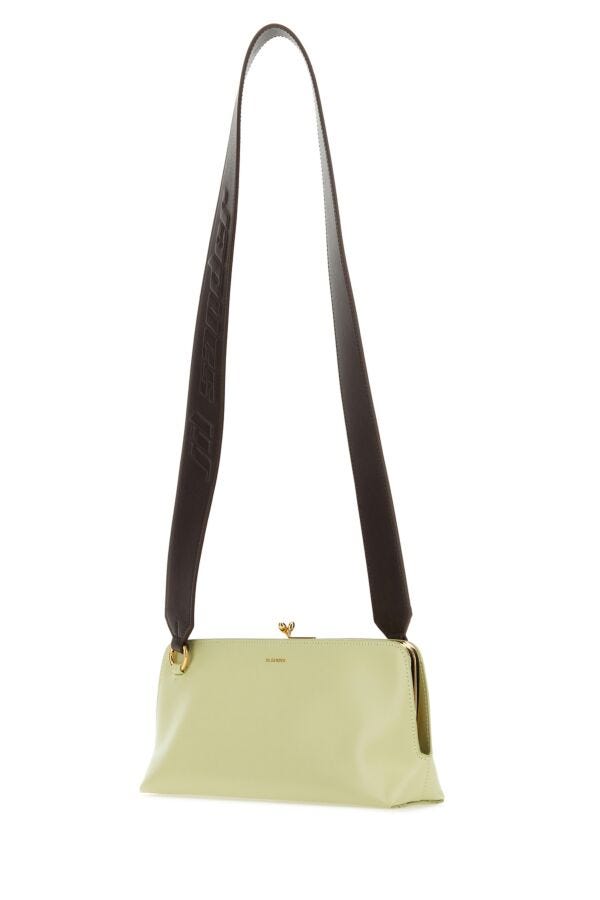 Jil Sander Woman Pastel Green Leather Small Goji Shoulder Bag
