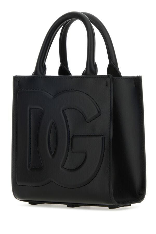 Dolce & Gabbana Woman Black Leather Mini Dg Daily Shopping Bag