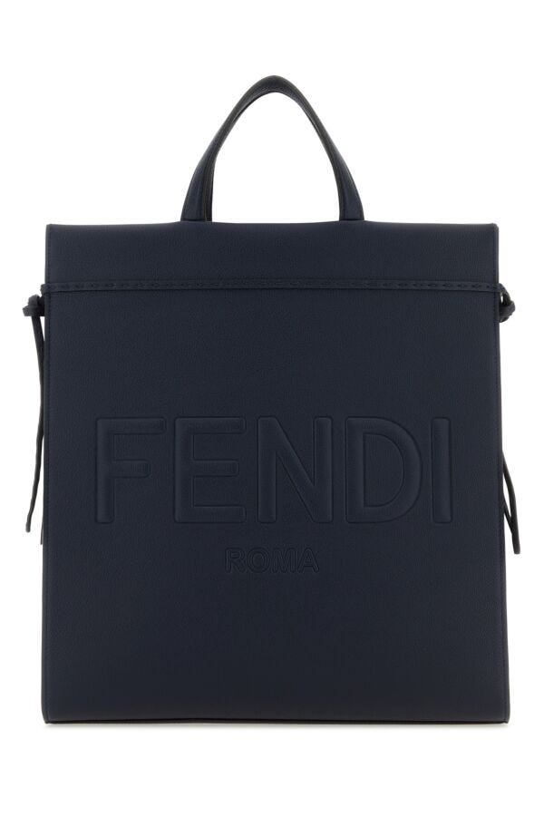 Fendi Man Midnight Blue Medium Go To Shopper Shopping Bag