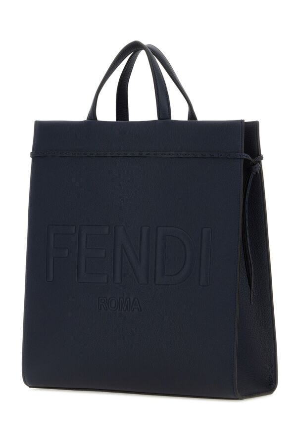 Fendi Man Midnight Blue Medium Go To Shopper Shopping Bag