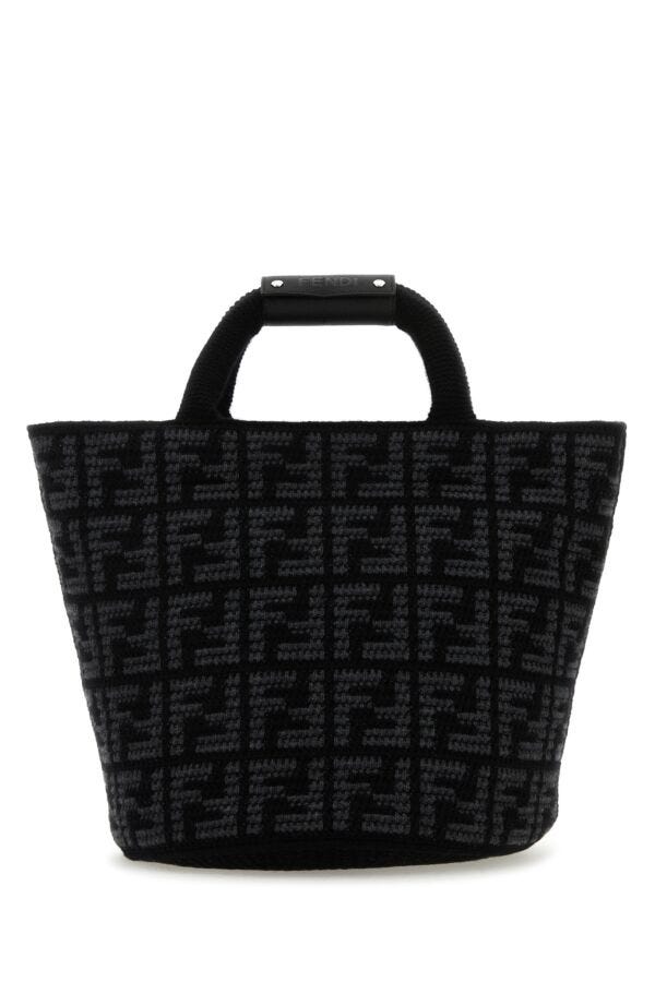 Fendi Man Embroidered Cashmere Shopping Bag