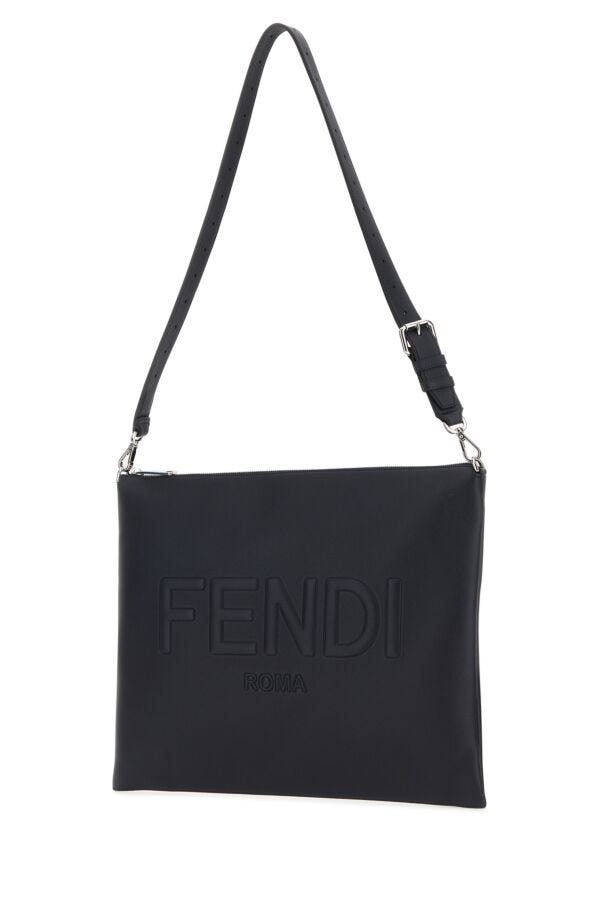 Fendi Man Midnight Blue Leather Fendi After Fendi Roma Shoulder Bag