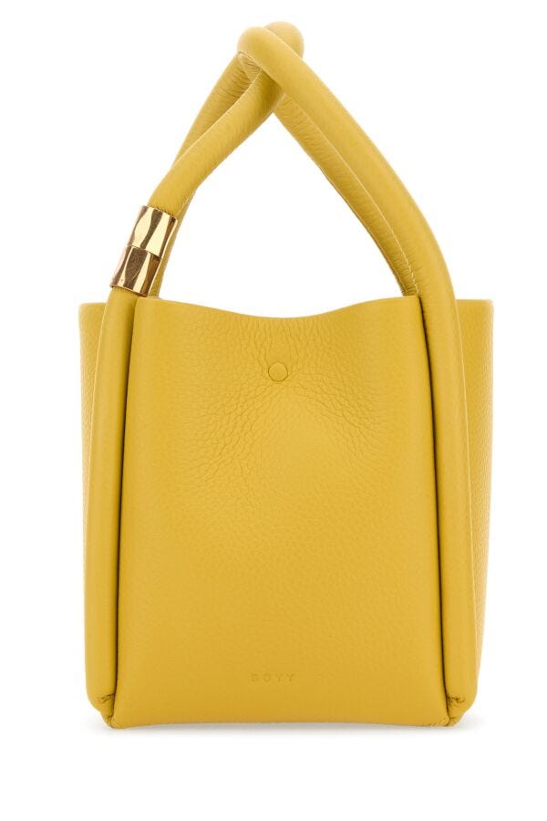 Boyy Woman Mustard Leather Lotus 12 Handbag