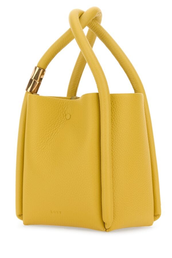 Boyy Woman Mustard Leather Lotus 12 Handbag