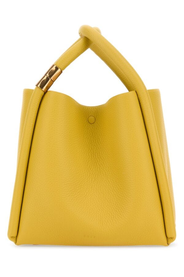 Boyy Woman Mustard Leather Lotus 20 Handbag