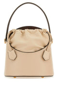 Etro Woman Ivory Leather Saturno Bucket Bag