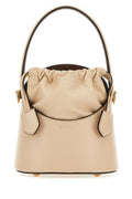Etro Woman Ivory Leather Saturno Mini Bucket Bag