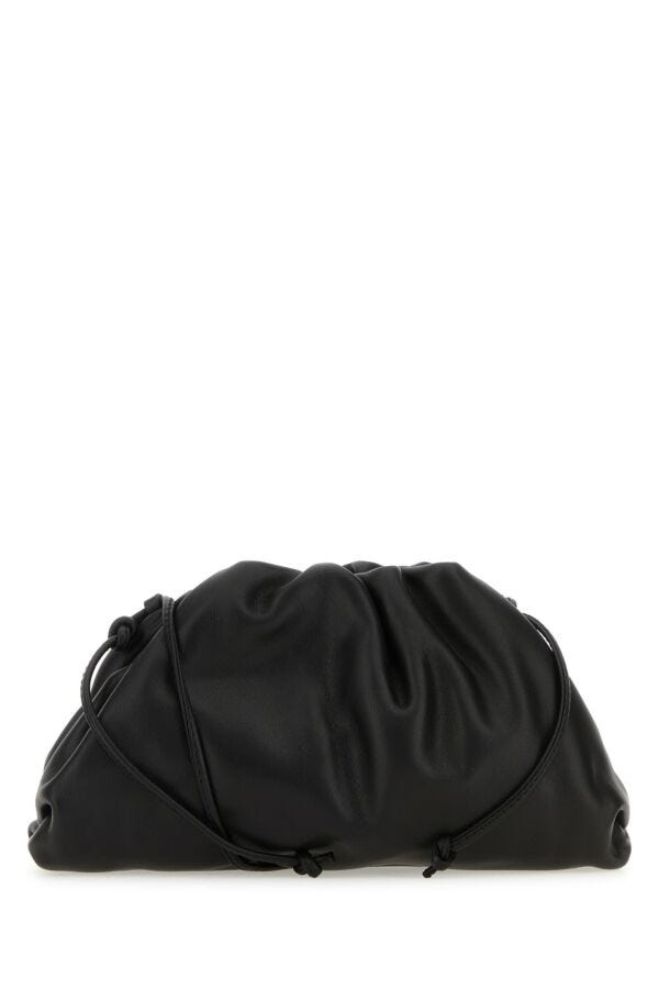 Bottega Veneta Woman Black Nappa Leather Mini Pouch Clutch