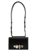 Alexander Mcqueen Woman Black Leather Mini Skull Shoulder Bag