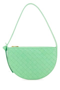 Bottega Veneta Woman Mint Green Leather Mini Sunrise Shoulder Bag