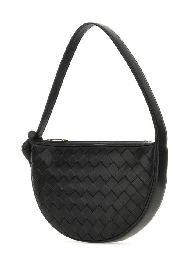 Bottega Veneta Woman Black Leather Shoulder Bag