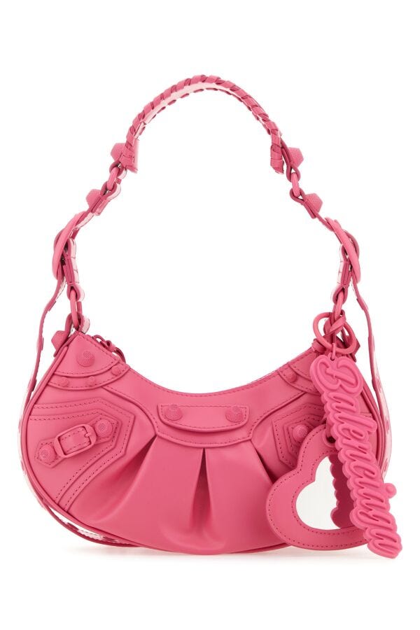 Balenciaga Woman Fuchsia Leather Le Cagole Xs Shoulder Bag