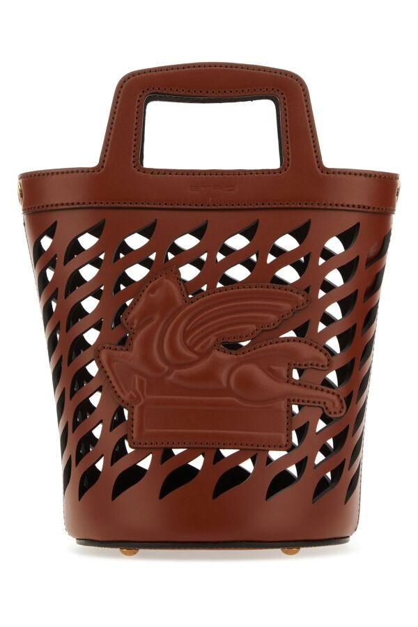 Etro Woman Caramel Leather Bucket Bag