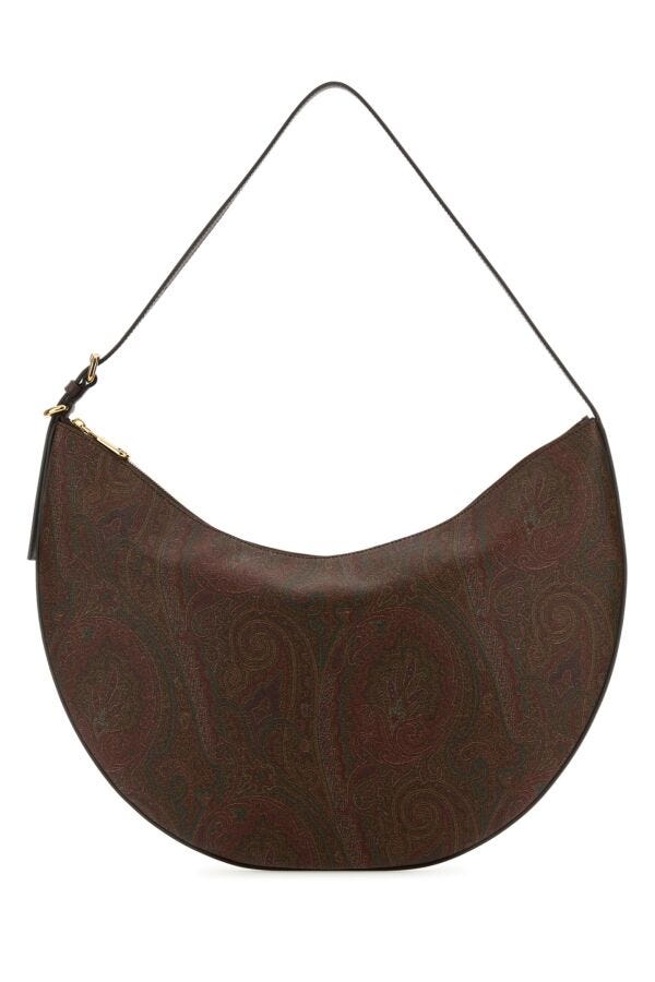 Etro Woman Printed Canvas Big Hobo Essential Shoulder Bag