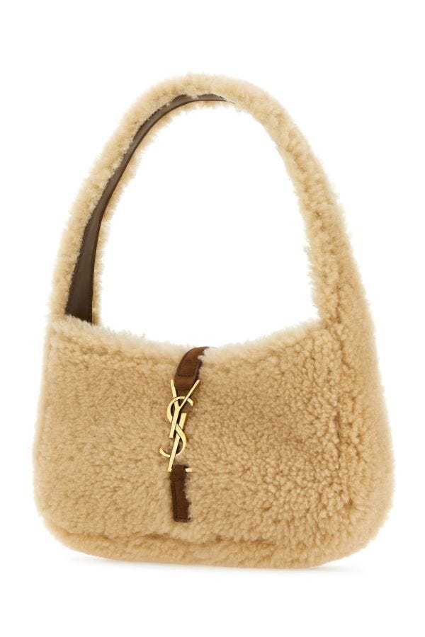 Saint Laurent Woman Beige Shearling Mini Le 5 ÃƒÆ’Ã†â€™Ãƒâ€šÃ‚Â  7 Handbag