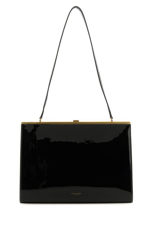 Saint Laurent Woman Black Leather Anne-Marie Shoulder Bag
