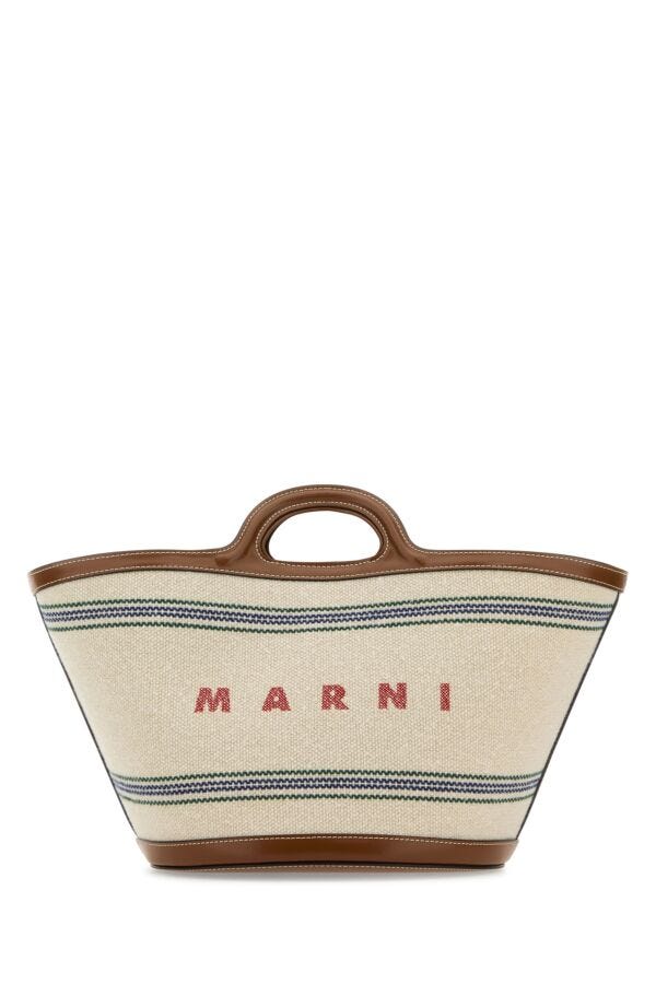 Marni Woman Ivory Canvas Tropicalia Handbag