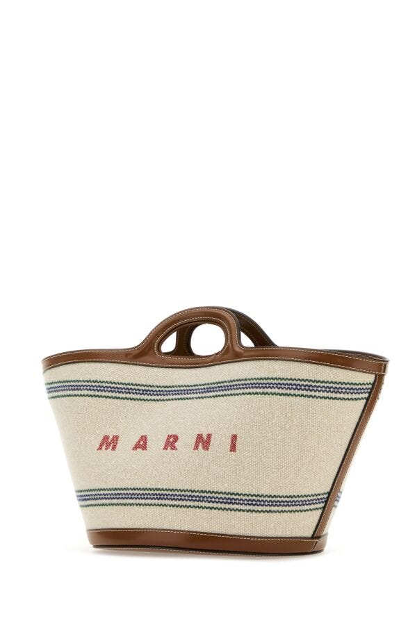 Marni Woman Ivory Canvas Tropicalia Handbag