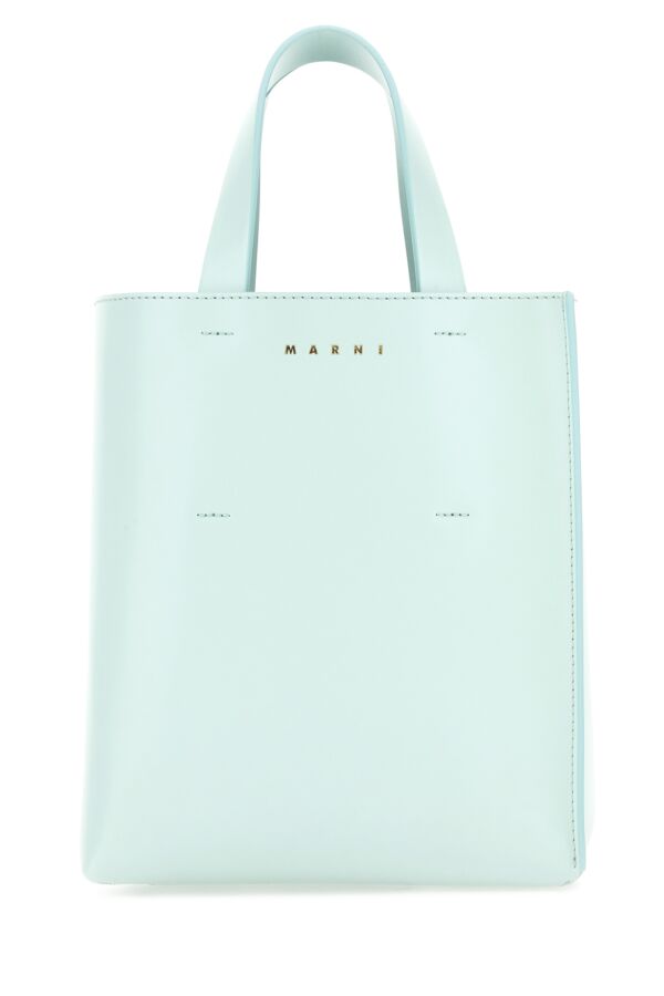 Marni Woman Light Blue Leather Mini Museo Handbag