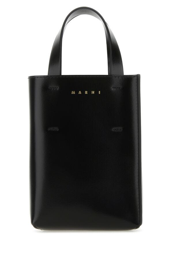 Marni Woman Black Leather Nano Museo Handbag