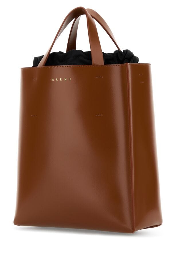 Marni Woman Brown Leather Small Museo Handbag