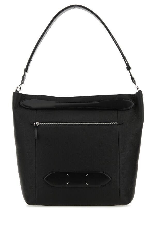 Maison Margiela Woman Black Leather Soft 5Ac Shopping Bag