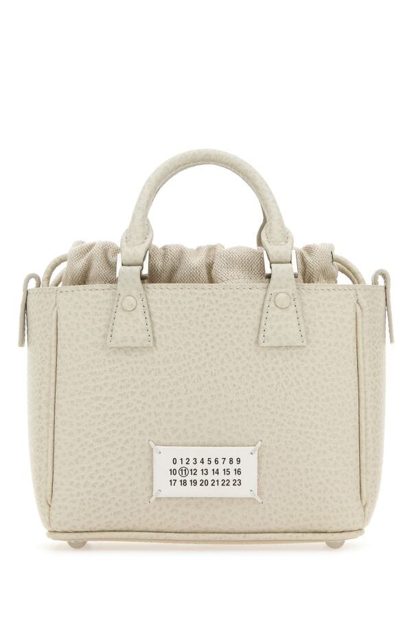 Maison Margiela Woman Chalk Leather 5Ac Tote Horizontal Handbag
