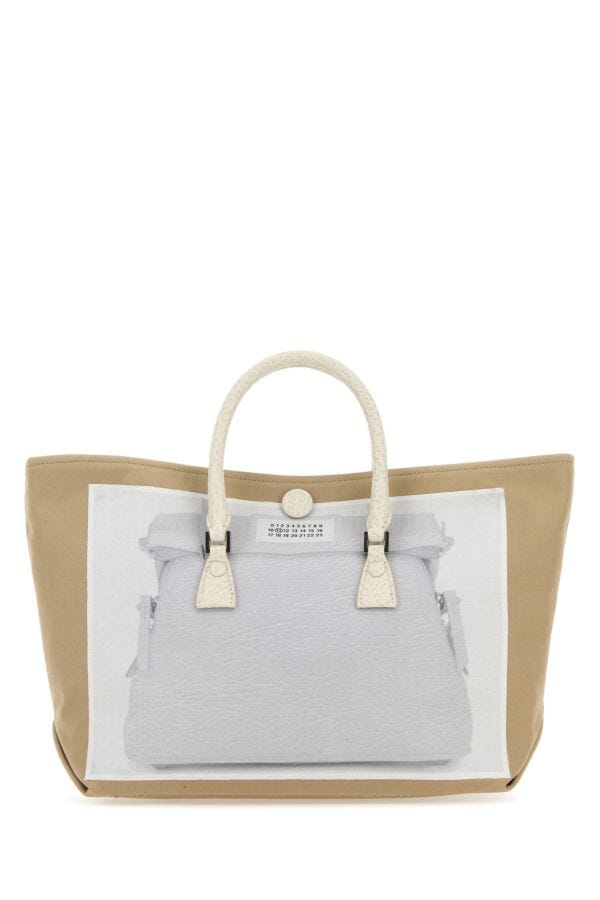 Maison Margiela Woman Cappuccino Fabric Micro Trompe L Oeil 5Ac Handbag
