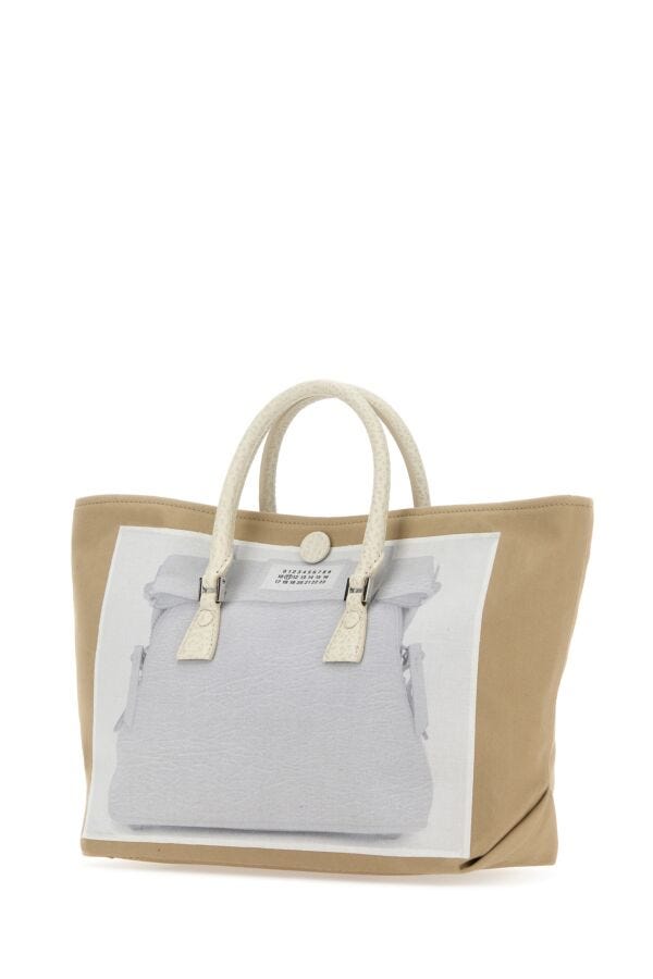 Maison Margiela Woman Cappuccino Fabric Micro Trompe L Oeil 5Ac Handbag