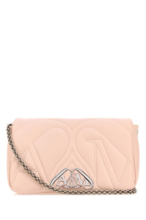 Alexander Mcqueen Woman Pink Leather Small Seal Shoulder Bag