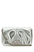 Alexander Mcqueen Woman Silver Leather Small Seal Shoulder Bag