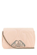 Alexander Mcqueen Woman Pastel Pink Leather Mini Seal Clutch
