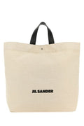 Jil Sander Woman Sand Canvas Flat Shopping Bag