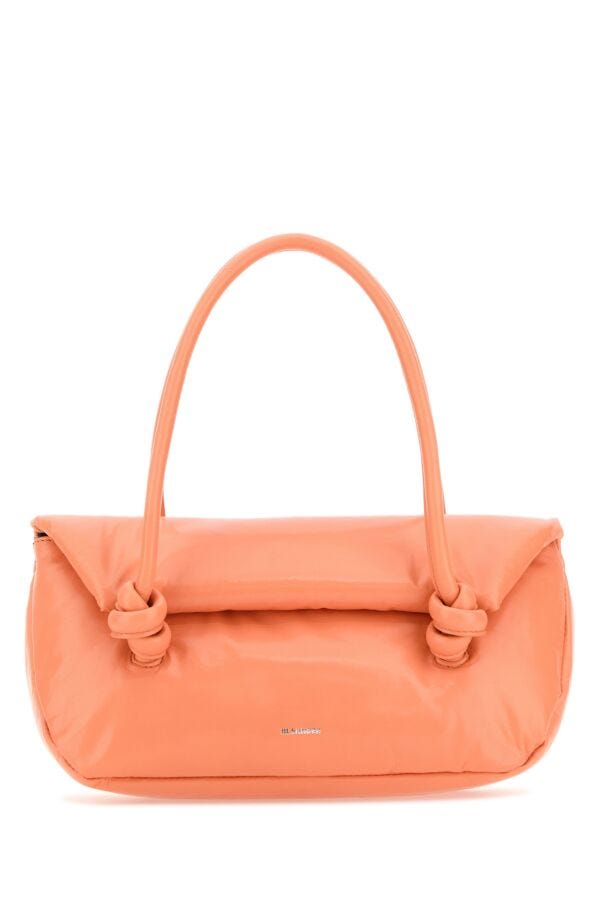 Jil Sander Woman Peach Pink Leather Small Knot Handle Handbag