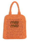 Miu Miu Woman Orange Crochet Handbag