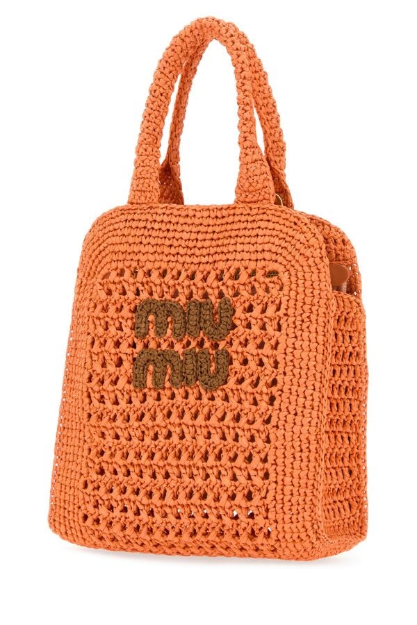 Miu Miu Woman Orange Crochet Handbag