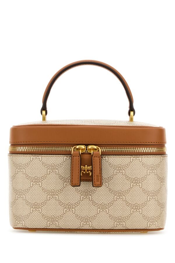 Mcm Woman Printed Canvas Small Himmel Vanity Handbag